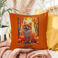 Orange Pomeranian indoor outdoor pillow, personalized dog cushion, pet lover cozy home decor