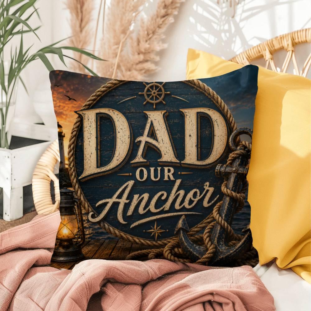 Shop our dad our anchor throw pillow featuring the 16" x 16" style option from MySisterIsASurvivor.