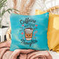 Caffeine And Kind Thoughts Indoor/Outdoor Pillow -Mental Health Support, Self-Care Decor, Anxiety Relief Throw Cushion