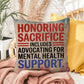 Honoring Sacrifice custom pillow for military tribute, PTSD support, and veteran remembrance on Memorial Day or year-round