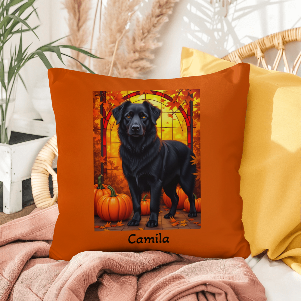 Australian Shepherd Black Coat Pillow, Custom Indoor Outdoor Dog Cushion for Herding Dog Lovers