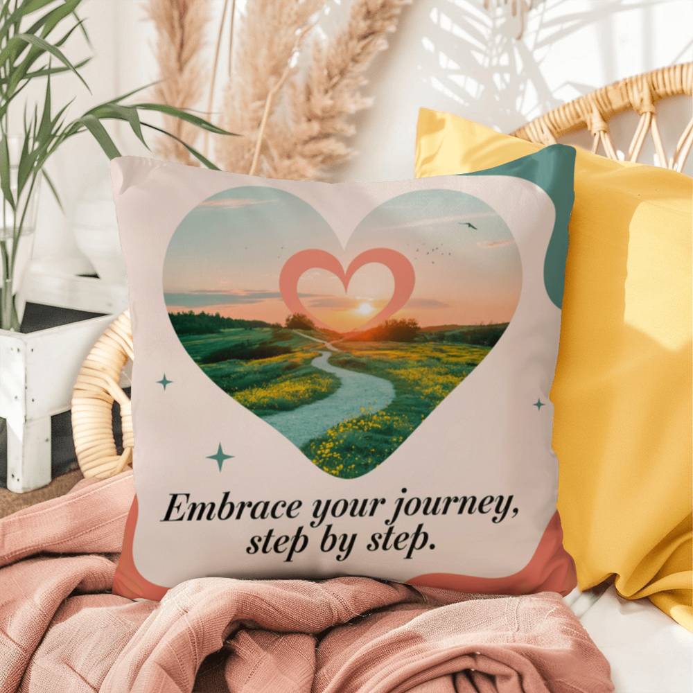 Embrace Your Journey, Step By Step: Indoor/Outdoor Pillow Self-Care for Relaxation, Mindfulness & Emotional Wellness