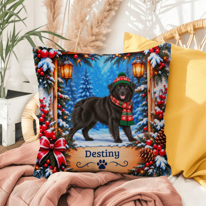 Australian Shepherd (Black Coat) - Personalized Dog Name Pillow for Winter Nights at Home