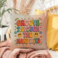 Groove Through The Hard Days: Indoor/Outdoor Pillow - Groovy Affirmation for Emotional Wellness & Positive Vibes