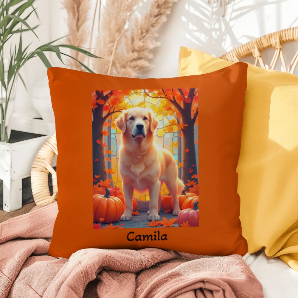 Light Golden Retriever pillow, custom indoor outdoor Retriever dog cushion, water-resistant - MySisterIsASurvivor