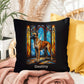 Belgian Malinois (Mahogany) Indoor/Outdoor Pillow - Personalized Stained Glass Dog Tribute & Comfort Gift