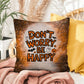 Skeleton-themed Halloween indoor/outdoor pillow with “Don’t Worry Be Happy” for mental health encouragement