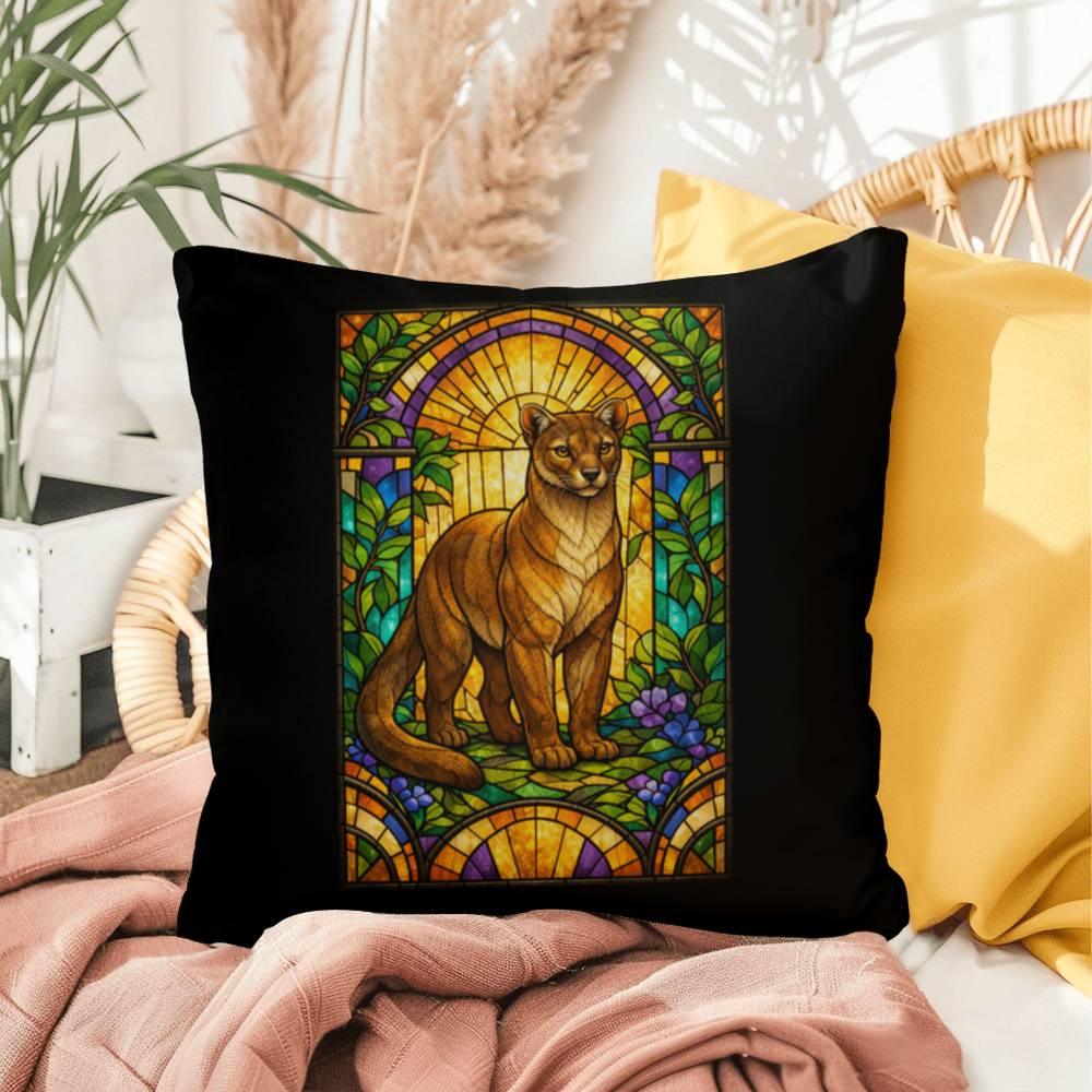 Shop our premium fossa stained glass style throw pillow from MySisterIsASurvivor.