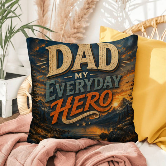 Shop our dad my everyday hero throw pillow featuring the 16" x 16" style option from MySisterIsASurvivor.