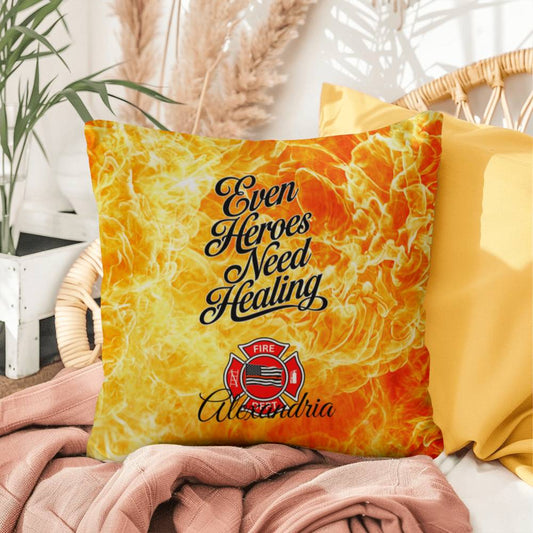 A pillow designed for first responders, offering support and encouraging healing, recognizing that even heroes need time to recover.