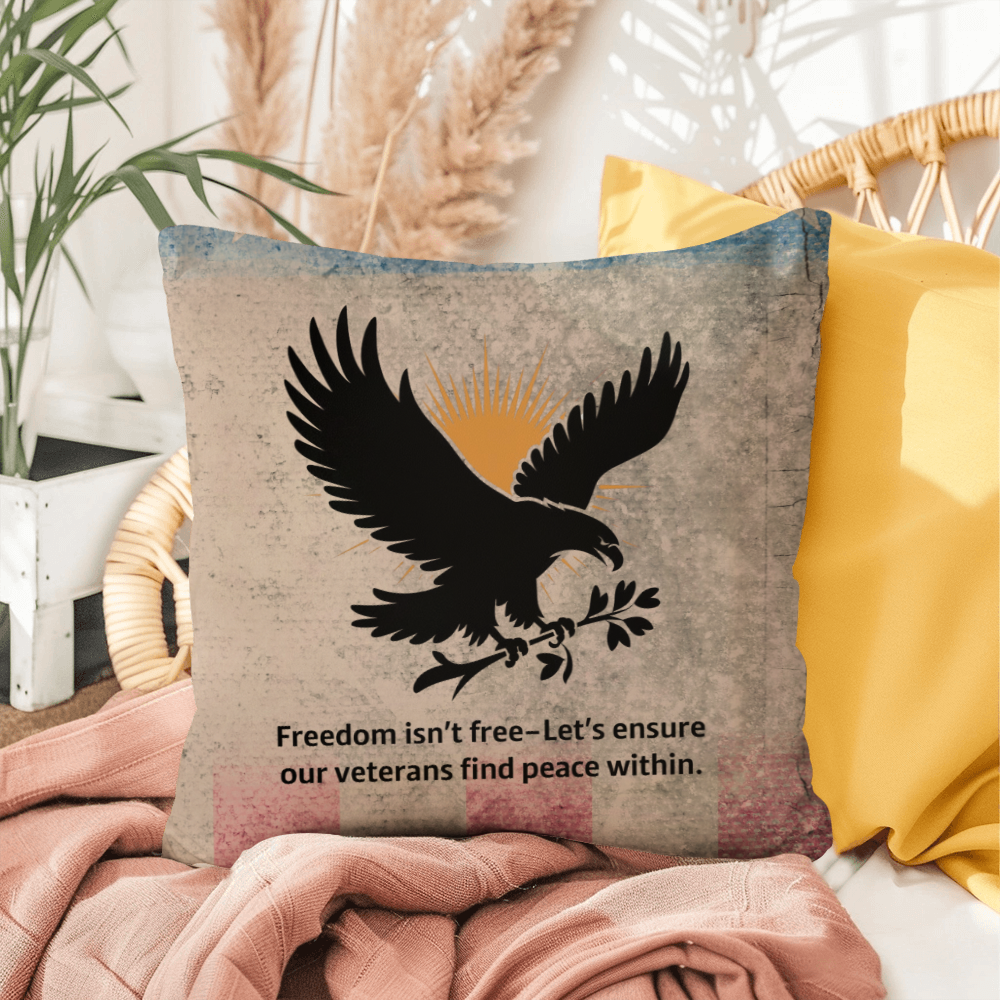 Freedom Isn't Free Indoor/Outdoor Pillow: Resilient Comfort - Mental Health & Memorial Tribute