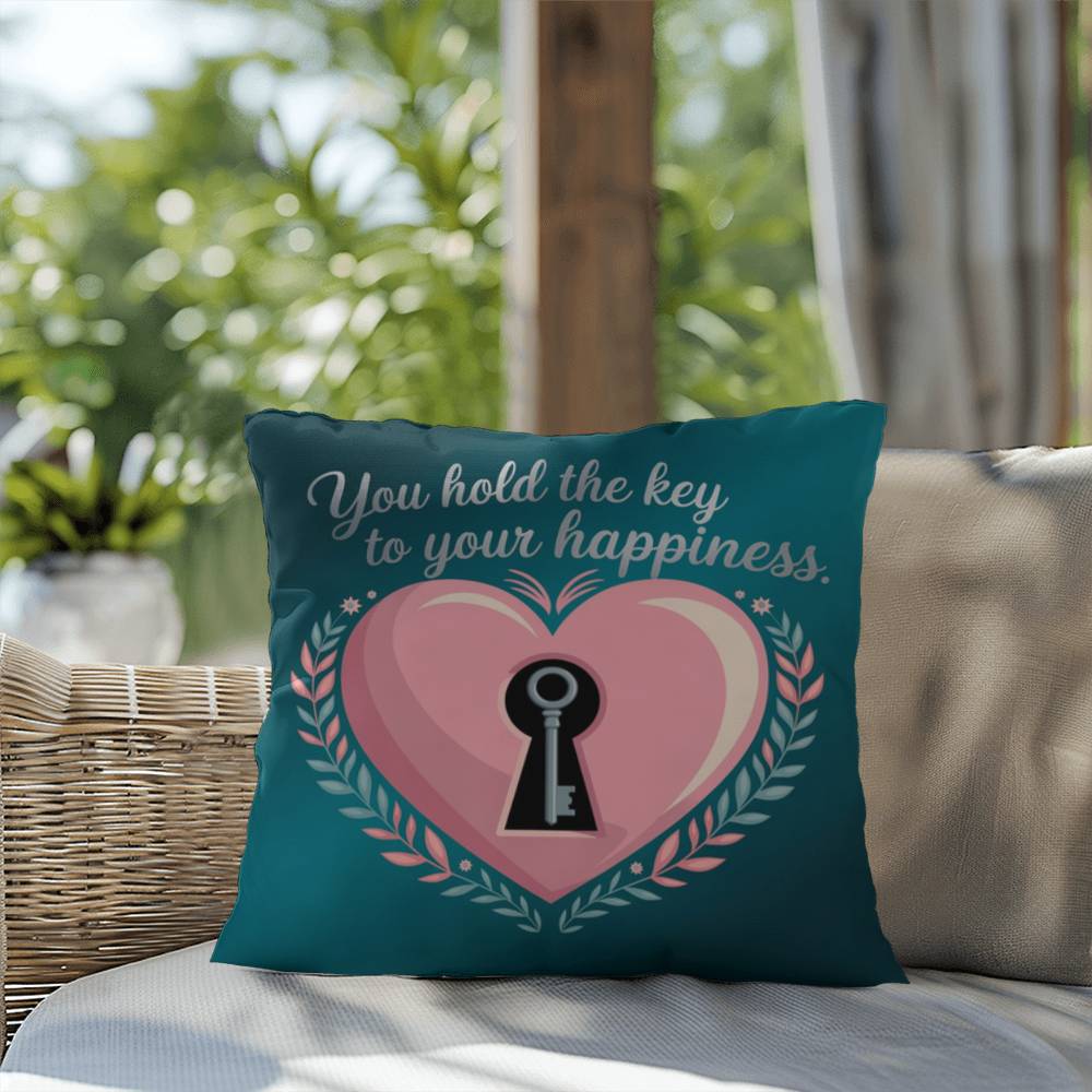 You Hold The Key To Your Happiness: Indoor/Outdoor Pillow Self-Care for Relaxation, Mindfulness & Emotional Wellness
