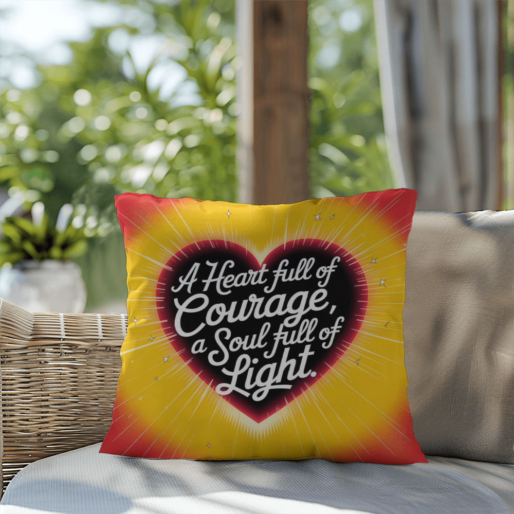 A Heart Full Of Courage, A Soul Full Of Light: Indoor/Outdoor Pillow Self-Care for Relaxation, Mindfulness & Emotional Wellness