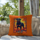 Rottweiler Black & Mahogany Coat Pillow, Durable Indoor Outdoor Dog Cushion for Pet Owners