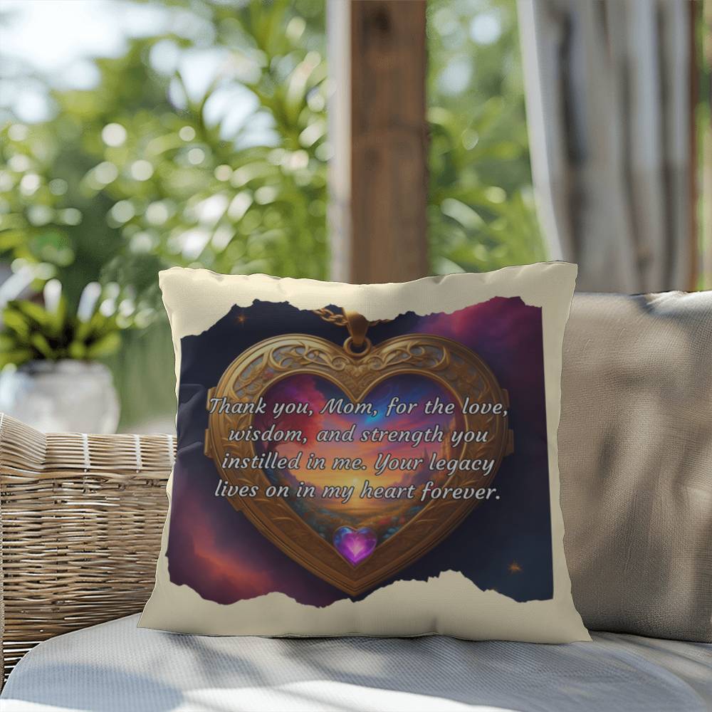 Wisdom And Strength: Mom’s Legacy Indoor/Outdoor Pillow - Memorial Gift, Grief Support, Tribute for Mother’s Day or Loss of Mom