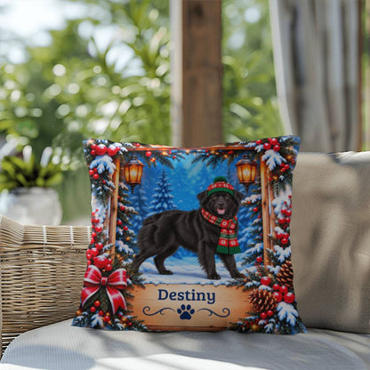 Australian Shepherd (Black Coat) - Personalized Dog Name Pillow for Winter Nights at Home