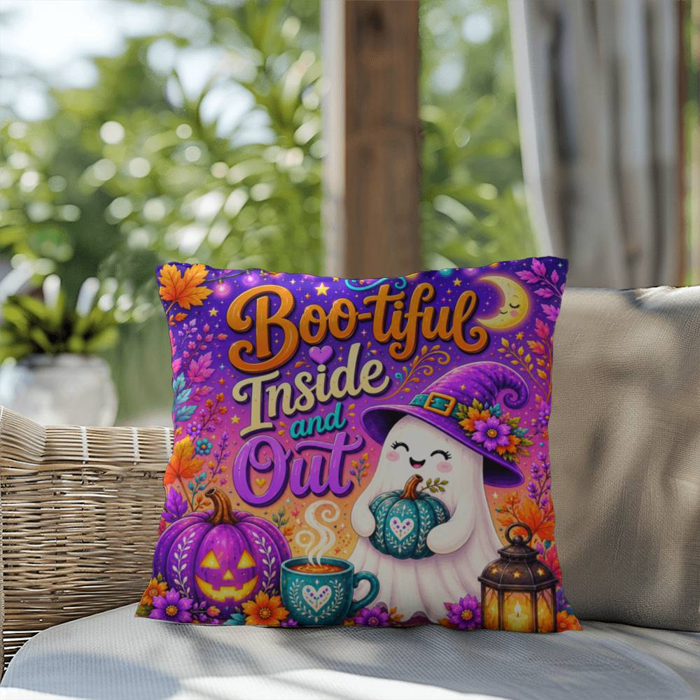 Boo-tiful Inside And Out message with witchy Halloween artwork and positive self worth theme