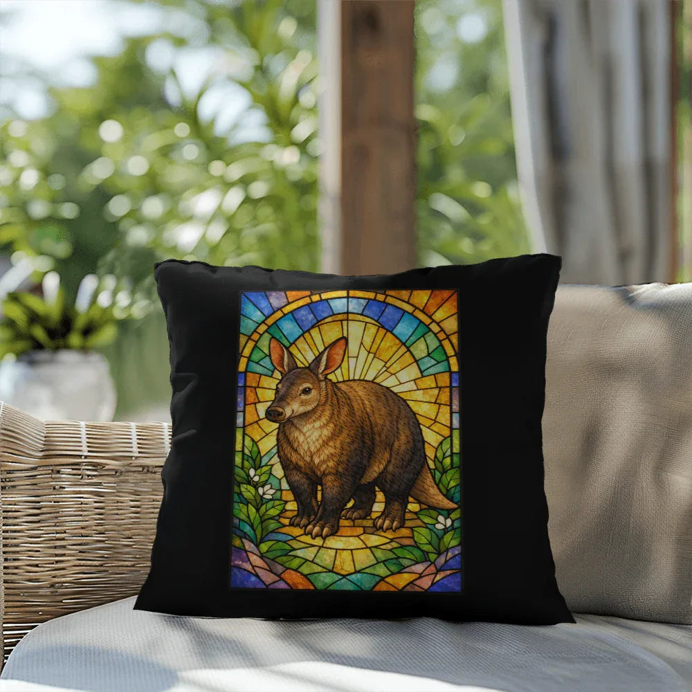 Shop our premium aardvark stained glass style throw pillow from MySisterIsASurvivor.