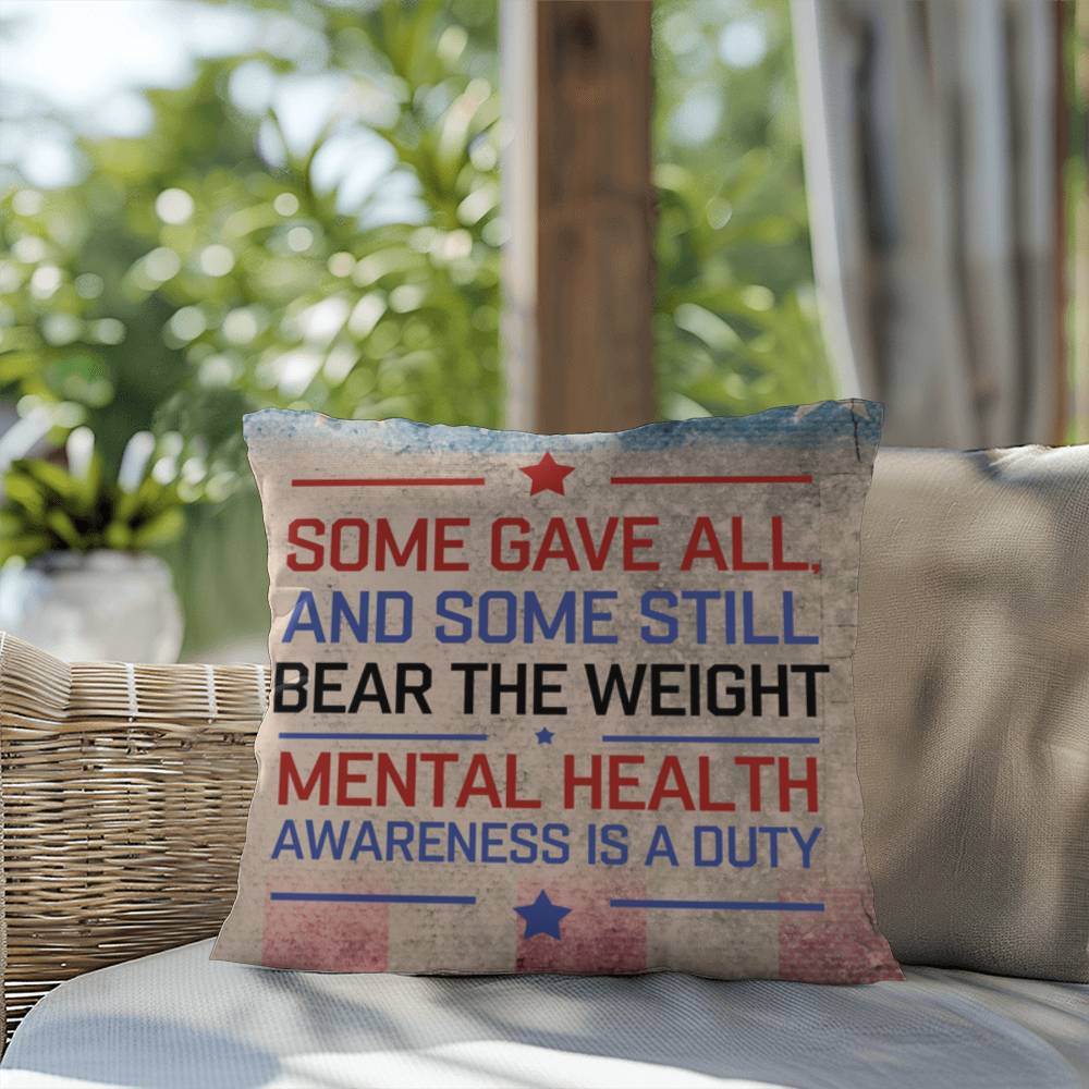 Some Gave All personalized tribute pillow for veterans, Memorial Day remembrance, and PTSD mental health support