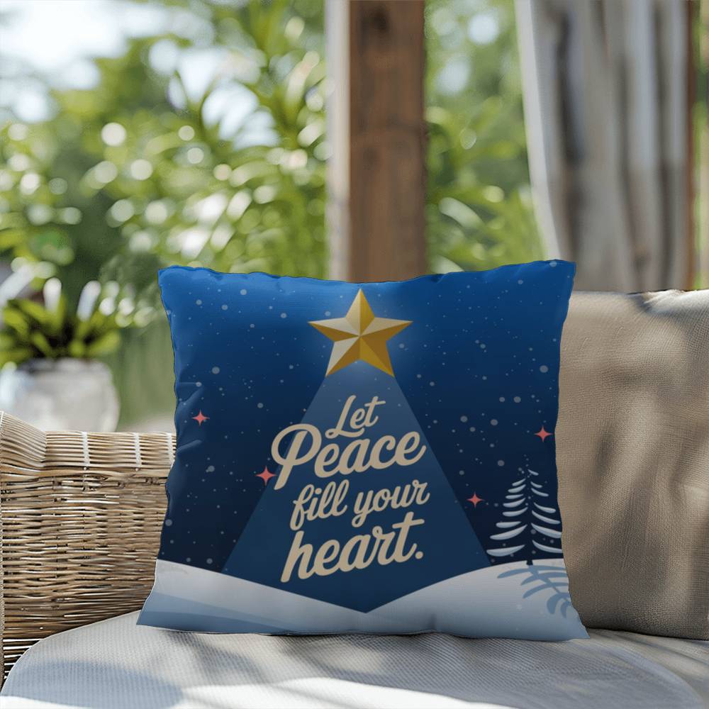 Let Peace Be Your Tradition Throw Pillow - Tranquil Christmas pillow for comfort and calm