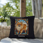 Pomeranian (Orange Sable) Indoor/Outdoor Pillow - Personalized Stained Glass Dog Tribute & Comfort Gift