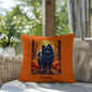 Blue Pomeranian indoor outdoor pillow, custom dog cushion, cute pet lover accent throw pillow