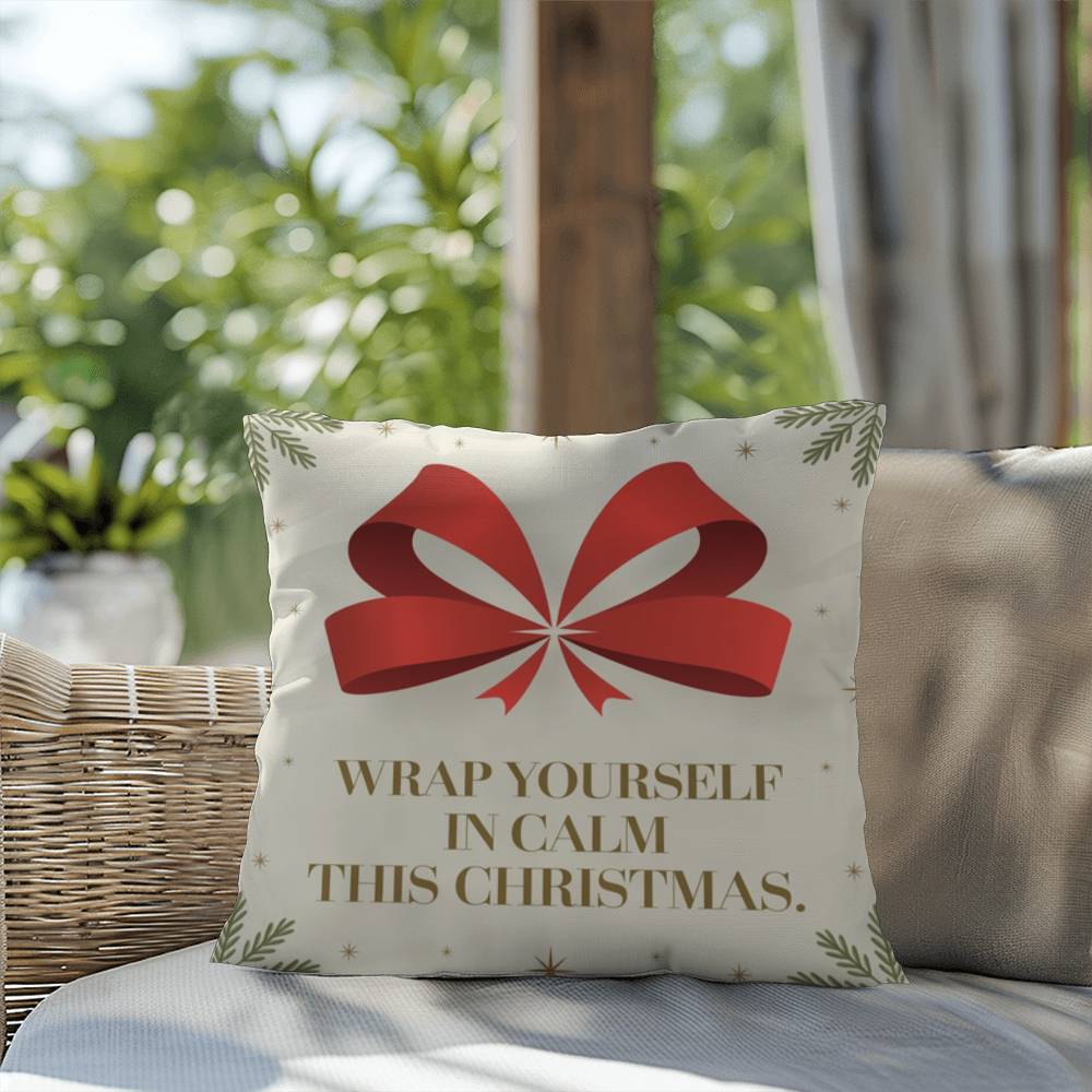 Wrap Yourself in Calm This Christmas Throw Pillow - Peaceful holiday décor for mindfulness