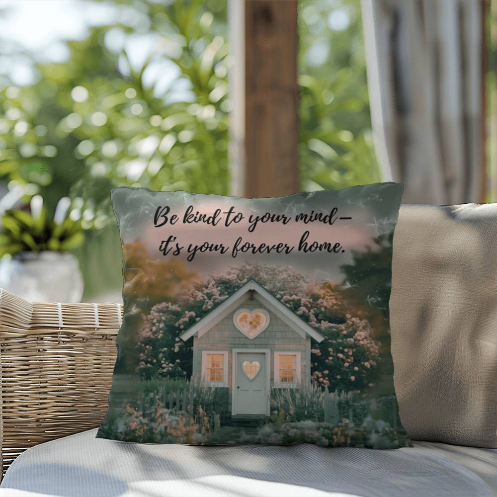 Be Kind To Your Mind - It's Your Forever Home: Indoor/Outdoor Pillow Self-Care for Relaxation, Mindfulness & Emotional Wellness