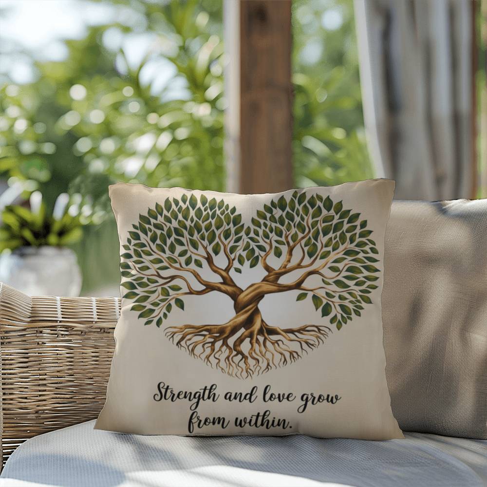 Strength and Love Grow From Within: Indoor/Outdoor Pillow Self-Care for Relaxation, Mindfulness & Emotional Wellness