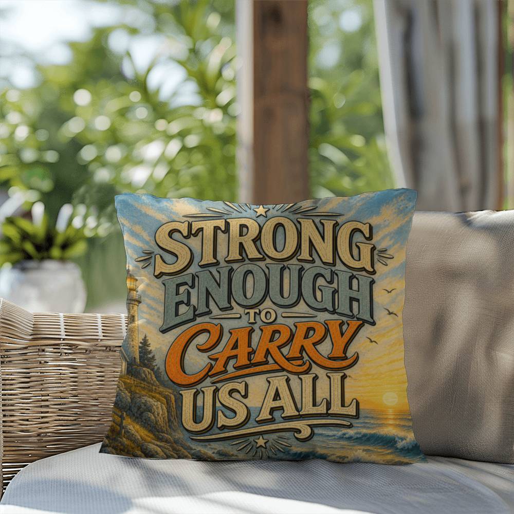 Shop our premium strong enough to carry us all throw pillow from MySisterIsASurvivor.