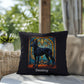 Belgian Malinois (Black) Indoor/Outdoor Pillow - Personalized Stained Glass Dog Tribute & Comfort Gift