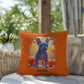 Blue French Bulldog pillow, personalized indoor outdoor dog cushion, custom Frenchie accent - MySisterIsASurvivor