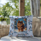 Pomeranian Chocolate & Tan Pillow - Winter Pom pillow, festive dog lover throw, indoor accent decor