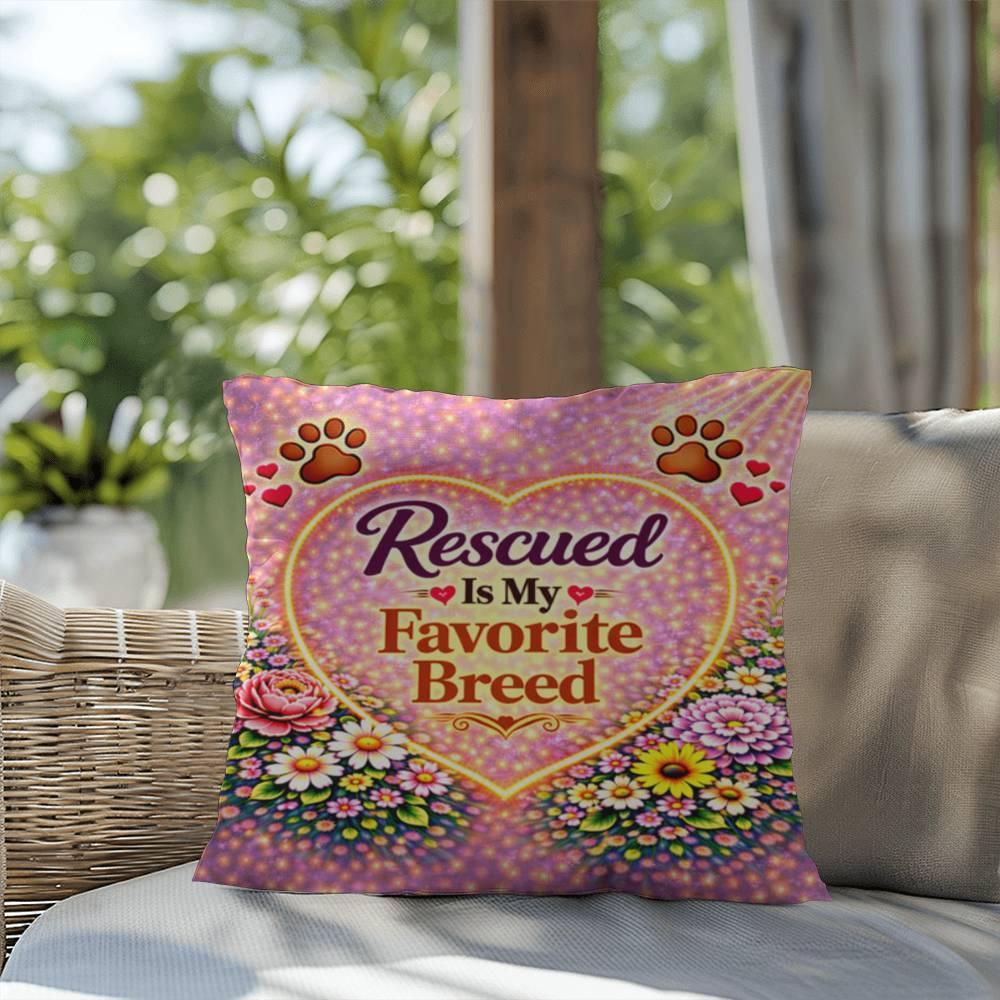 Shop our premium rescued is my favorite breed throw pillow from MySisterIsASurvivor.
