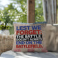 Lest We Forget custom military remembrance pillow for PTSD support, Memorial Day tribute, and honoring veteran service