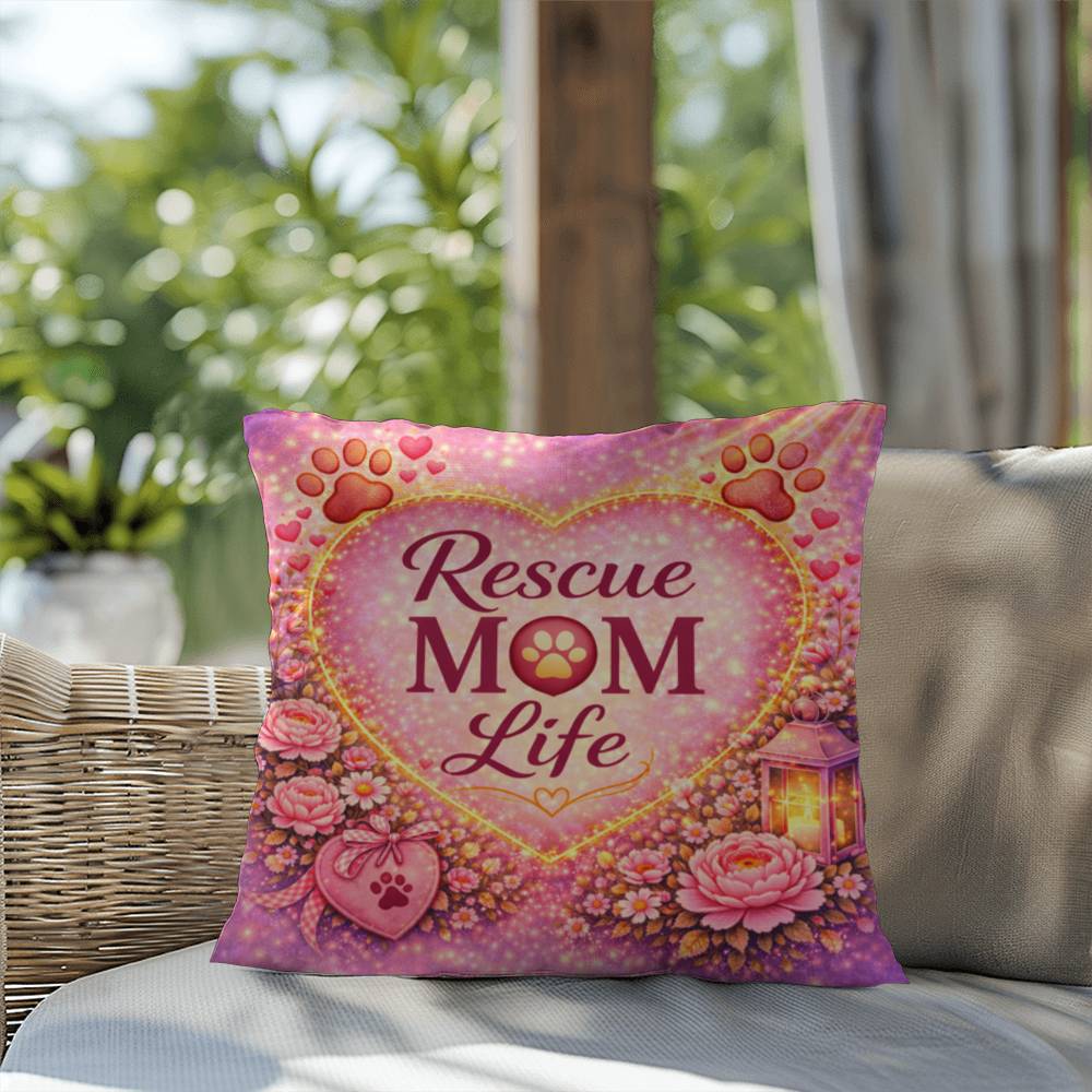 Shop our premium rescue mom life throw pillow from MySisterIsASurvivor.