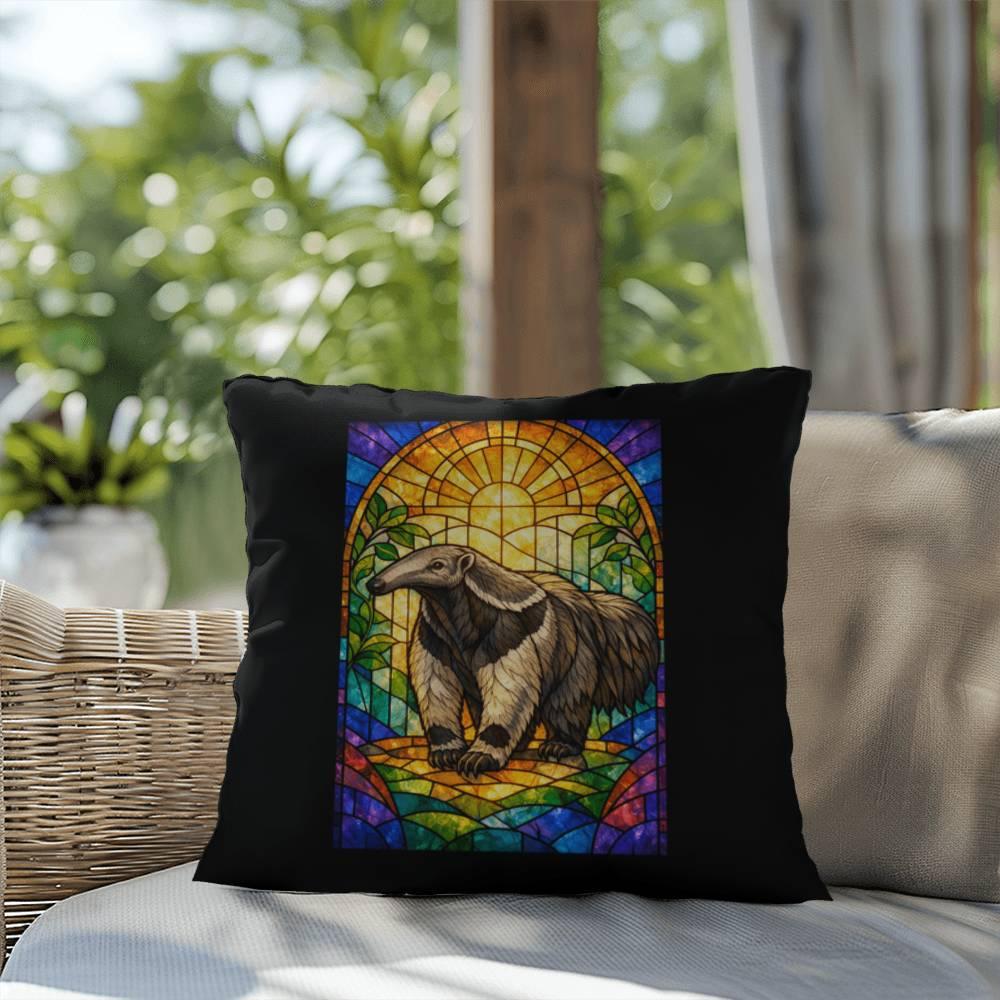 Shop our premium anteater stained glass style throw pillow from MySisterIsASurvivor.