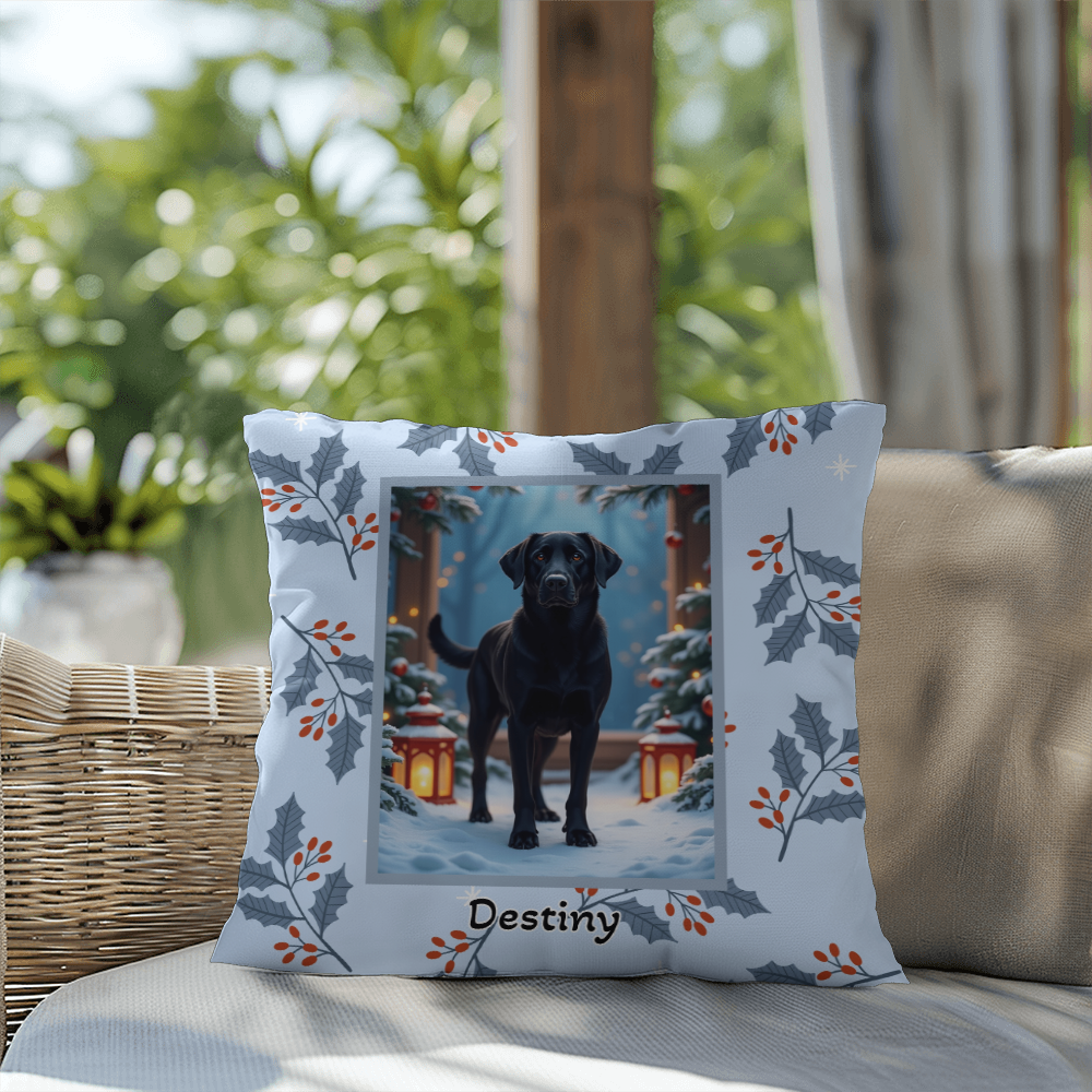 Labrador Retriever Black Pillow - Classic Lab throw pillow, cozy winter dog decor, personalized home accent