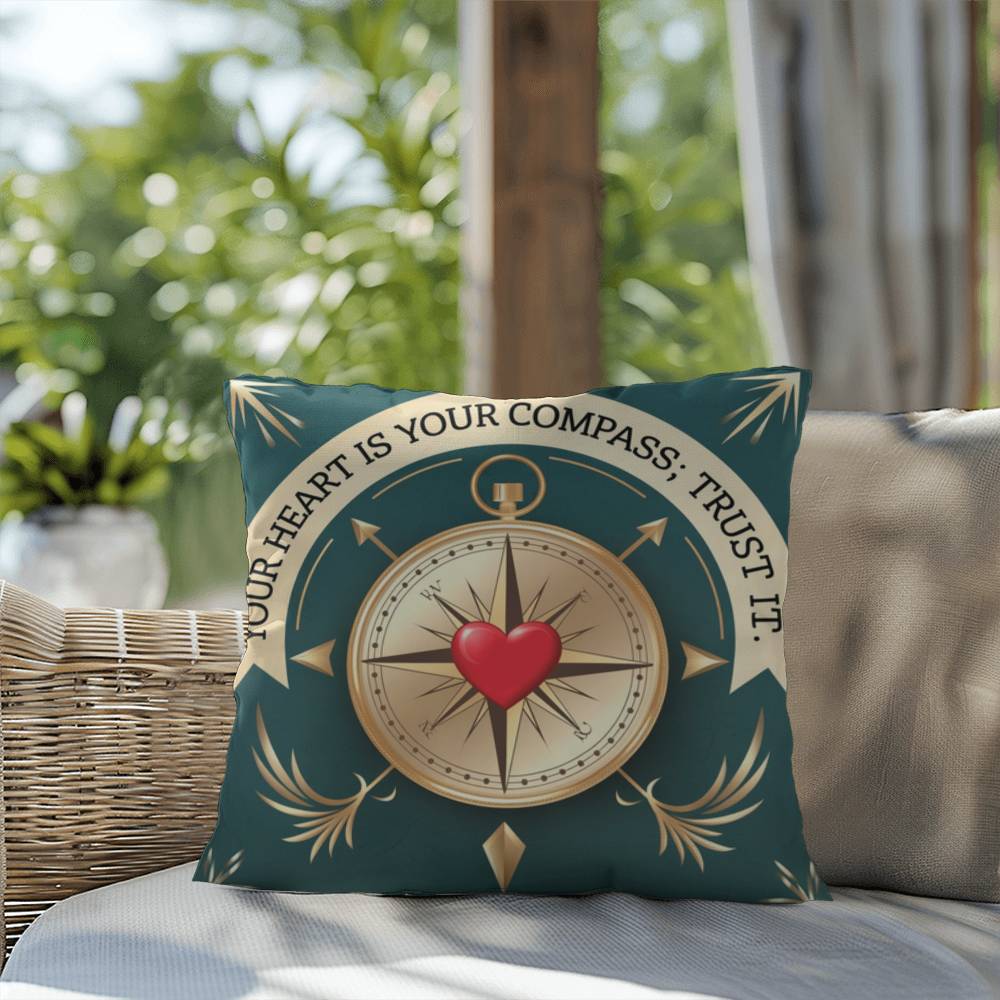 Your Heart Is Your Compass; Trust It: Indoor/Outdoor Pillow Self-Care for Relaxation, Mindfulness & Emotional Wellness