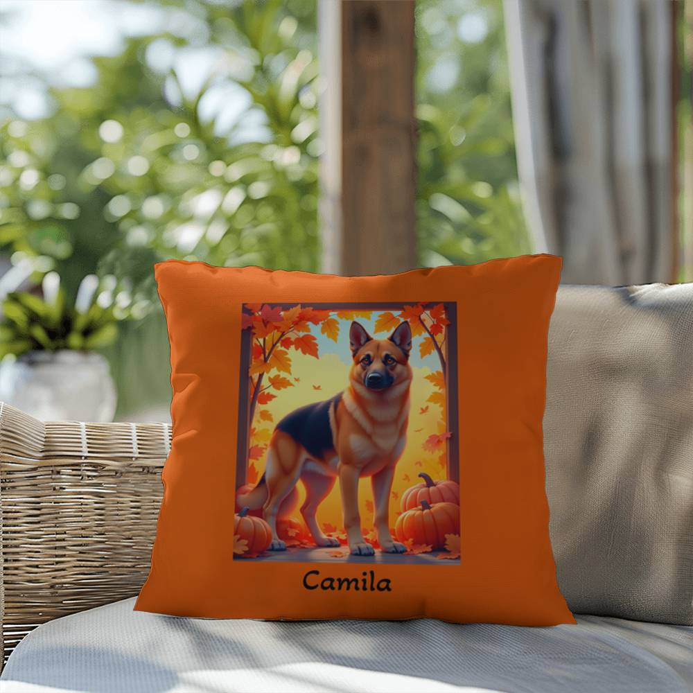 German Shepherd Black & Tan Coat Pillow, Personalized Indoor Dog Cushion, Home Accent Decor