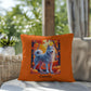 Silver Siberian Husky pillow amber eyes, custom indoor outdoor dog cushion for Husky fans - MySisterIsASurvivor