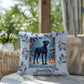 Great Dane Blue Pillow - Holiday Great Dane pillow, indoor winter dog throw, personalized accent
