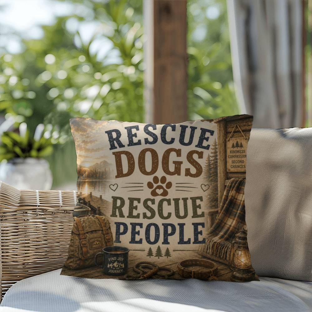 Shop our premium rescue dogs rescue people throw pillow from MySisterIsASurvivor.