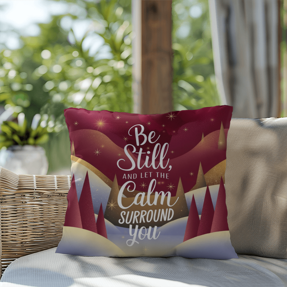 Be Still and Let the Calm Surround You Throw Pillow - Peaceful holiday accent for relaxation