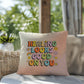 Healing Looks Good On You: Indoor/Outdoor Pillow - Groovy Affirmation for Emotional Wellness & Positive Vibes