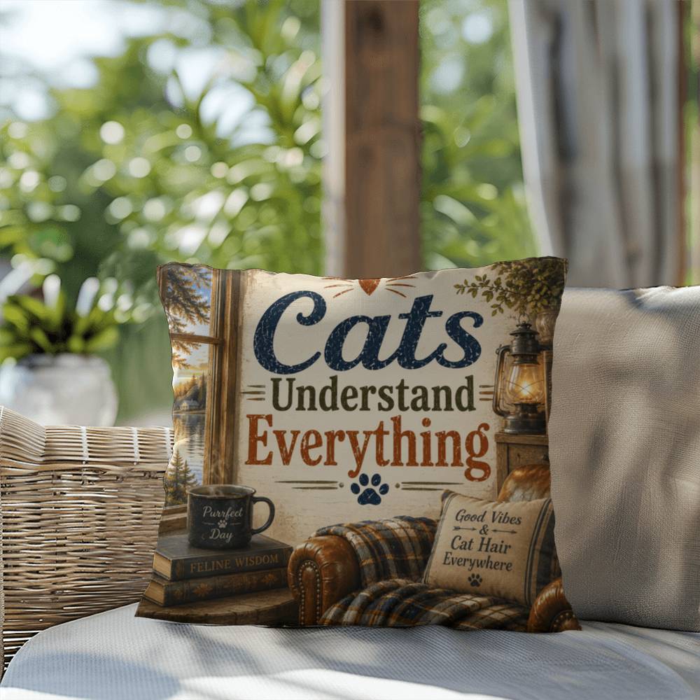 Shop our premium cats understand everything throw pillow from MySisterIsASurvivor.
