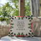 Peace Grows Where Love Is Sown Throw Pillow - Calming Christmas home décor for reflection