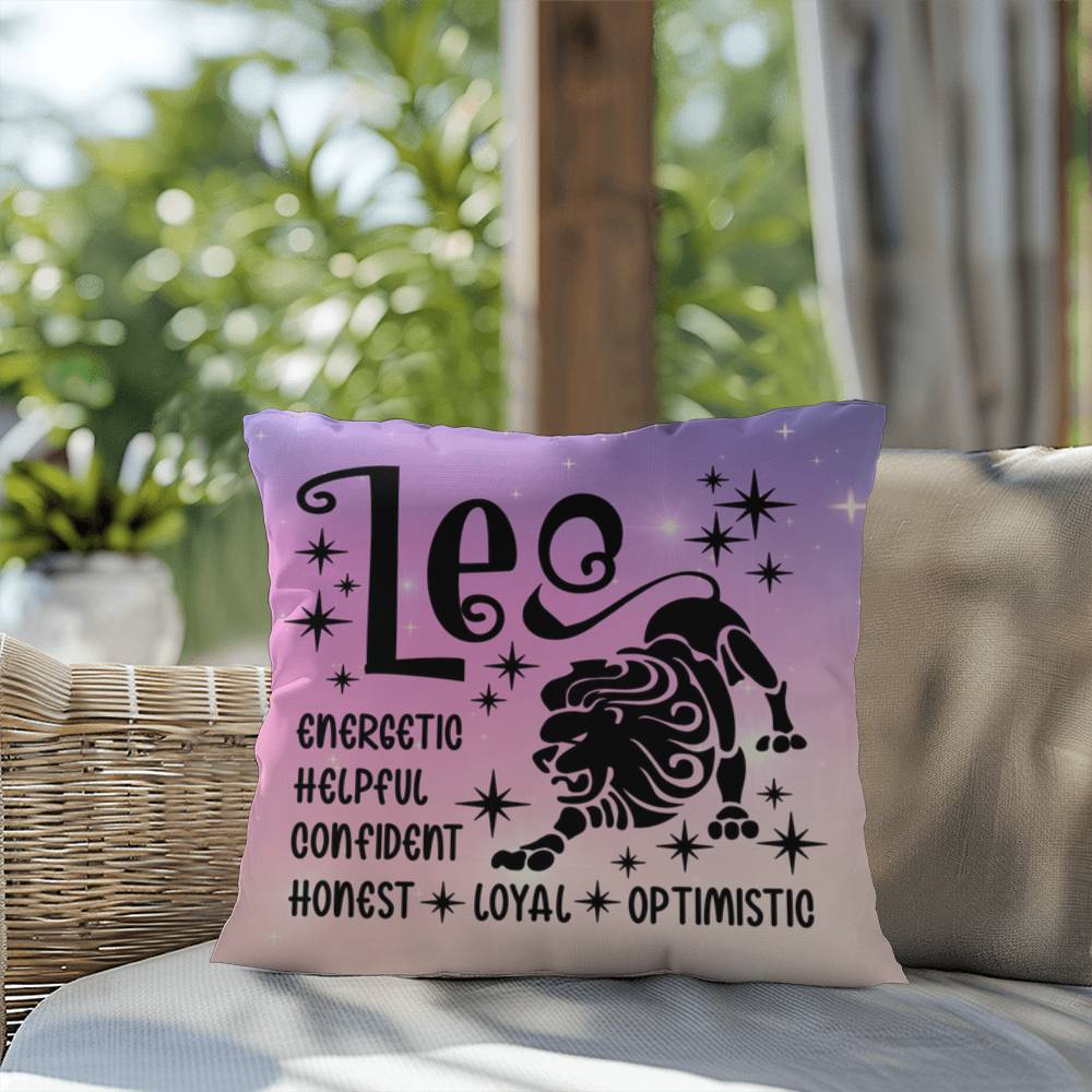 Leo Indoor/Outdoor Pillow – Zodiac Astrology Decor, Boho Accent for Home & Patio