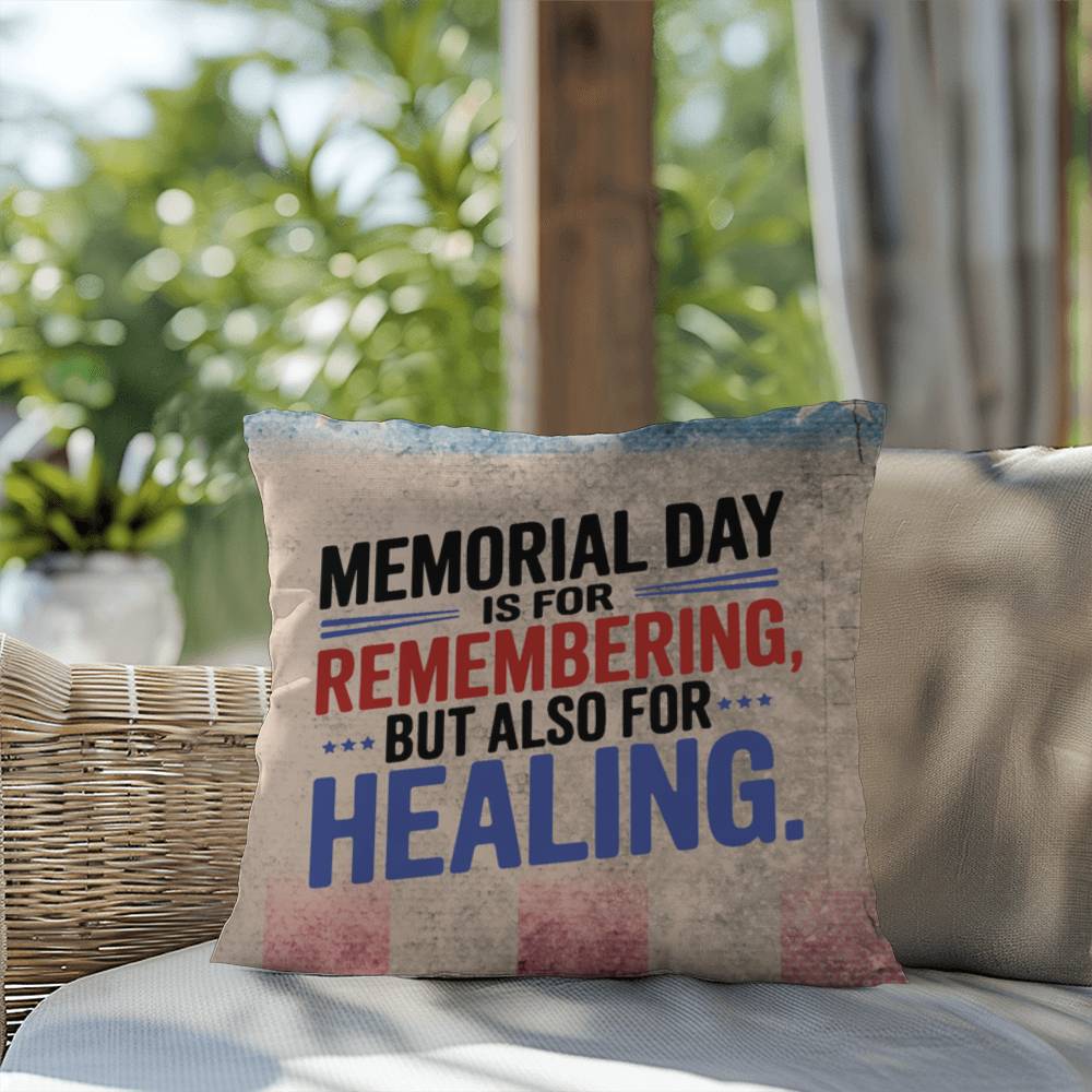Memorial Day Is for Remembering personalized pillow honoring veterans, PTSD support, and military remembrance