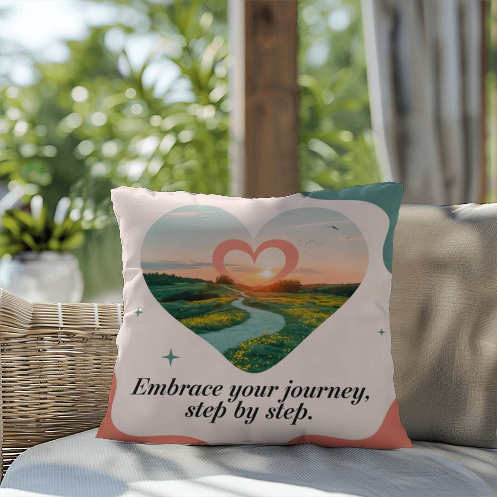 Embrace Your Journey, Step By Step: Indoor/Outdoor Pillow Self-Care for Relaxation, Mindfulness & Emotional Wellness